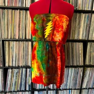 sleeveless ice dyed stealie bolt 💚♥️💛 grateful beach dead company festival♻️⚡️